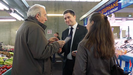 Action terrain marché Denis TRUFFAUT Front National FN Elections Départementales 2015