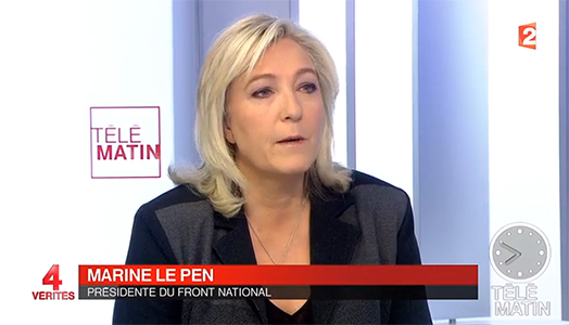 Marine LE PEN France 2 4 vérités Télé Matin